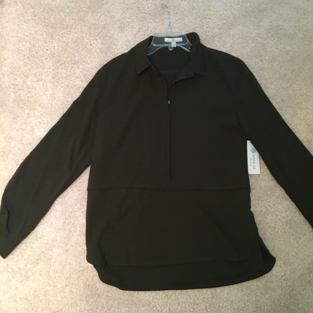 Stitch Fix Exclusive Long Sleeve Green Blouse